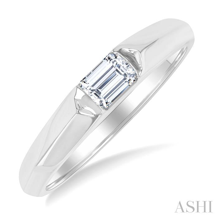 ASHI Emerald Shape East-West Diamond Ring 366F5PPFGWG-OC