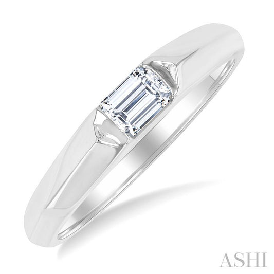 ASHI Emerald Shape East-West Diamond Ring 366F5PPFGWG-OC