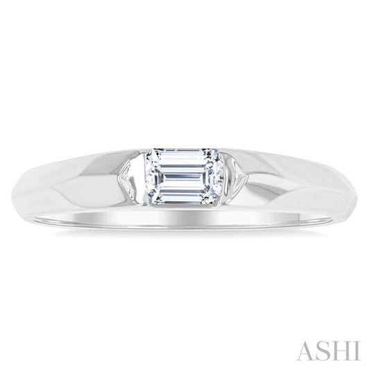 ASHI Emerald Shape East-West Diamond Ring 366F5PPFGWG-OC