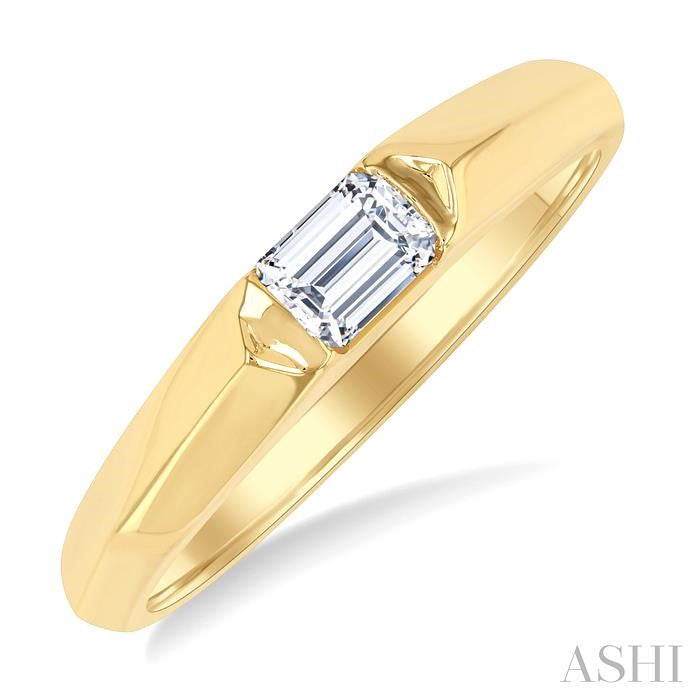 ASHI Emerald Shape East-West Diamond Ring 366F5PPFGYG-OC