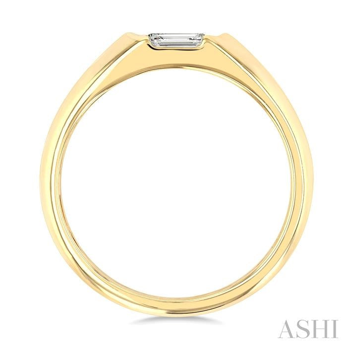 ASHI Emerald Shape East-West Diamond Ring 366F5PPFGYG-OC