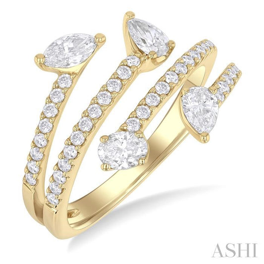 ASHI Mixed Shape Diamond Fashion Open Ring 366K2PPFGYG