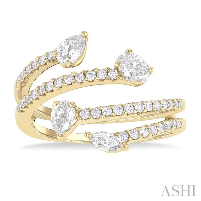 ASHI Mixed Shape Diamond Fashion Open Ring 366K2PPFGYG