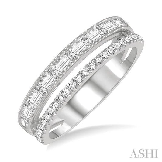 ASHI Double Row Baguette Diamond Fashion Band 367C4PPFHWG