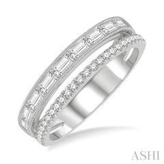 ASHI Double Row Baguette Diamond Fashion Band 367C4PPFHWG