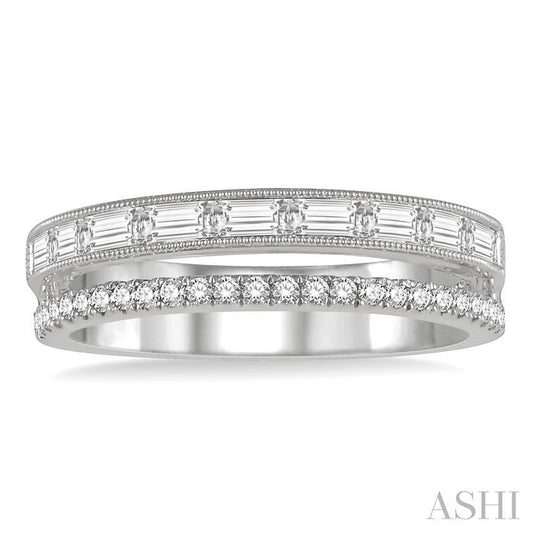 ASHI Double Row Baguette Diamond Fashion Band 367C4PPFHWG