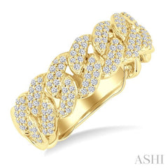ASHI Cuban Diamond Fashion Band 367F3PPFGYG