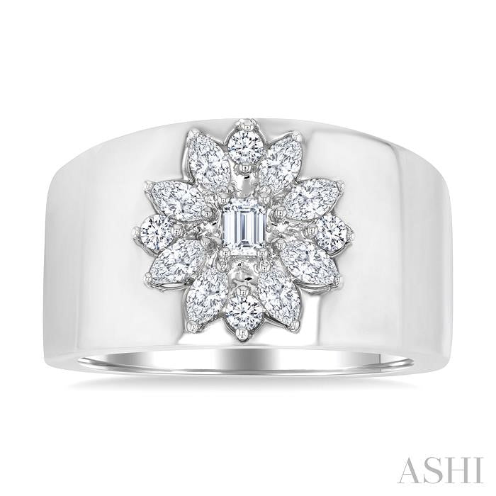 ASHI Floral Mixed Shape Diamond Wide Band 367J3PPFGWG