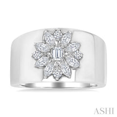 ASHI Floral Mixed Shape Diamond Wide Band 367J3PPFGWG