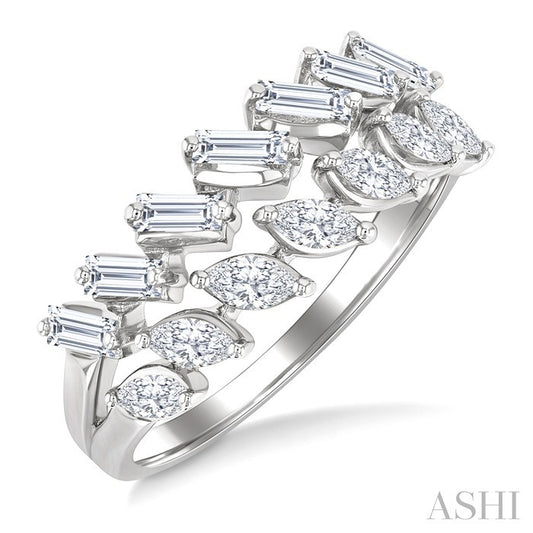 ASHI 2 Row Mixed Shape Diamond Fashion Ring 367L2PPFGWG