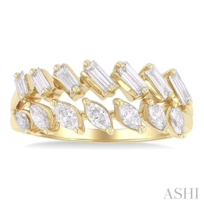 ASHI 2 Row Mixed Shape Diamond Fashion Ring 367L2PPFGYG