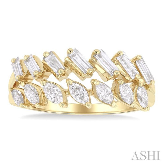 ASHI 2 Row Mixed Shape Diamond Fashion Ring 367L2PPFGYG