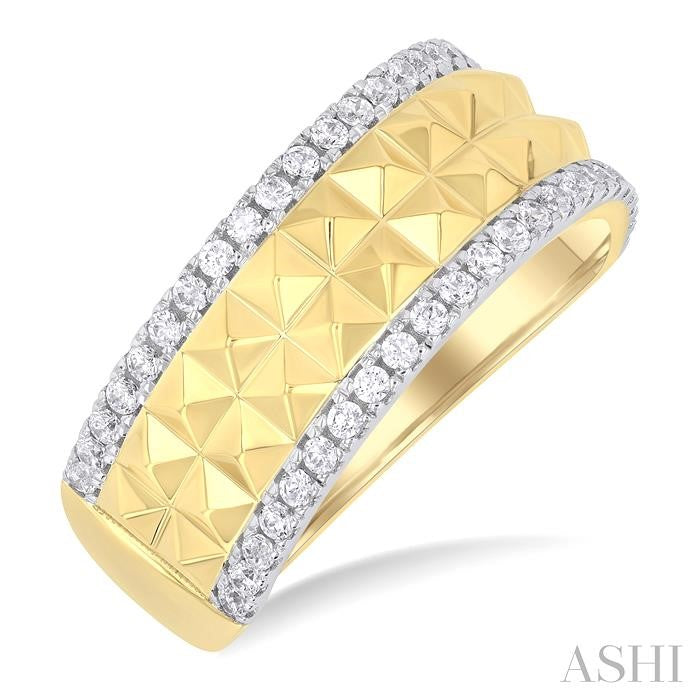 ASHI Pyramid Bold Diamond Fashion Wide Band 368F5PPFGYG