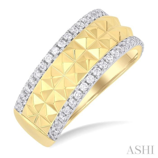 ASHI Pyramid Bold Diamond Fashion Wide Band 368F5PPFGYG