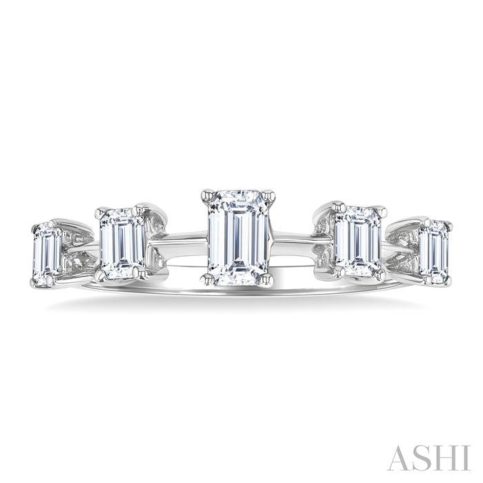 ASHI Emerald Shape 5 Stone Half Eternity Diamond Fashion Band 368K2PPFGWG-OC