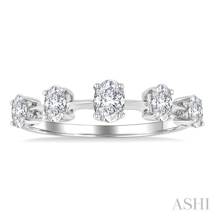 ASHI Oval Shape 5 Stone Half Eternity Diamond Fashion Band 368K2PPFGWG-OV