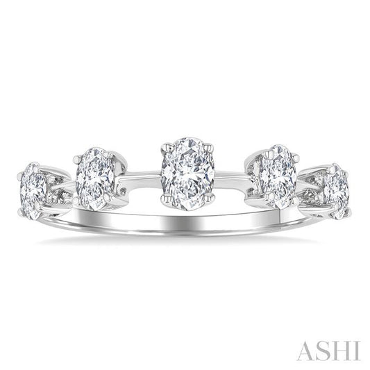 ASHI Oval Shape 5 Stone Half Eternity Diamond Fashion Band 368K2PPFGWG-OV