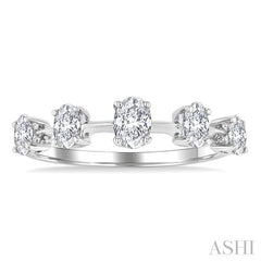 ASHI Oval Shape 5 Stone Half Eternity Diamond Fashion Band 368K2PPFGWG-OV
