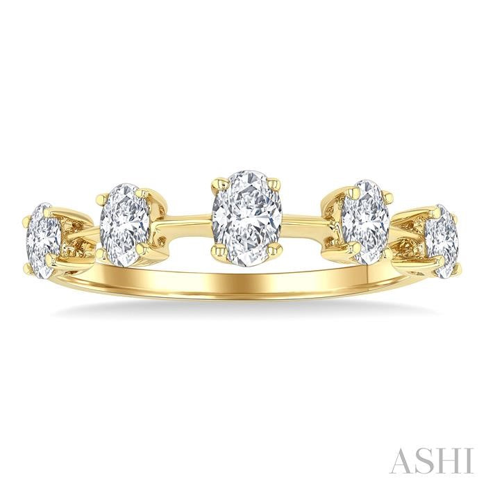 ASHI Oval Shape 5 Stone Half Eternity Diamond Fashion Band 368K2PPFGYG-OV