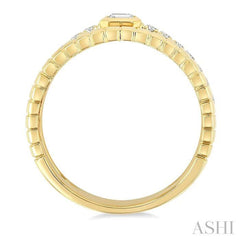 ASHI Emerald Shape Bezel Diamond Fashion Open Ring 368V3PPFGYG