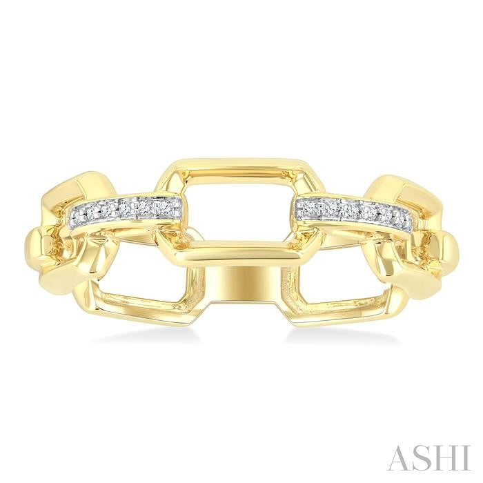 ASHI Bold Octagon Shape Link Diamond Fashion Ring 368X9PPTGYG-OC