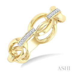 ASHI Bold Oval Shape Link Diamond Fashion Ring 368X9PPTGYG-OV