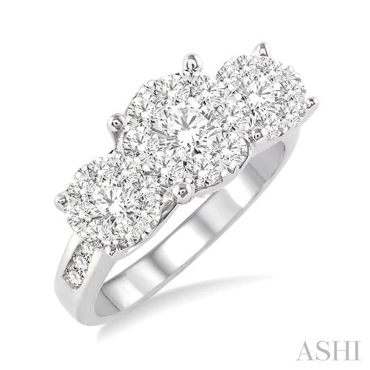 ASHI Round Shape Past Present & Future Lovebright Essential Diamond Ring 36910PPFVWG-1.50
