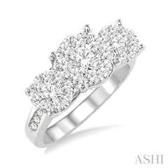 ASHI Round Shape Past Present & Future Lovebright Essential Diamond Ring 36910PPFVWG-1.50