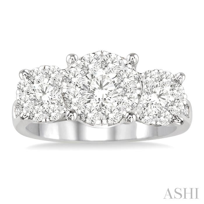 ASHI Round Shape Past Present & Future Lovebright Essential Diamond Ring 36910PPFVWG-1.50