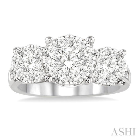 ASHI Round Shape Past Present & Future Lovebright Essential Diamond Ring 36910PPFVWG-1.50