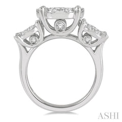 ASHI Round Shape Past Present & Future Lovebright Essential Diamond Engagement Ring 36920PPFGWG-3.00