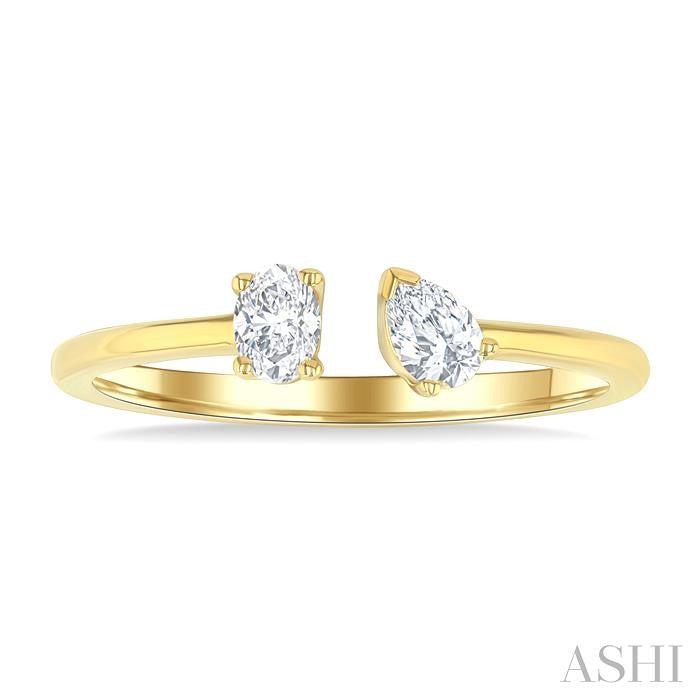 ASHI Toi Et Moi Diamond Fashion Open Ring 369E5PPFHYG