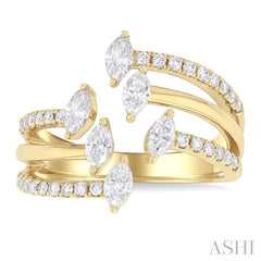 ASHI Marquise Shape Diamond Fashion Open Ring 369J2PPFGYG