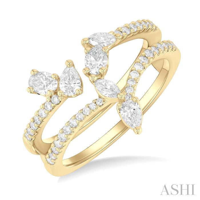 ASHI Mixed Shape Diamond Fashion Open Ring 369K2PPFGYG