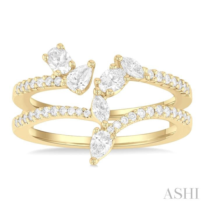 ASHI Mixed Shape Diamond Fashion Open Ring 369K2PPFGYG