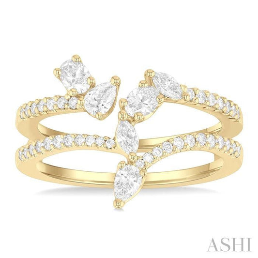 ASHI Mixed Shape Diamond Fashion Open Ring 369K2PPFGYG