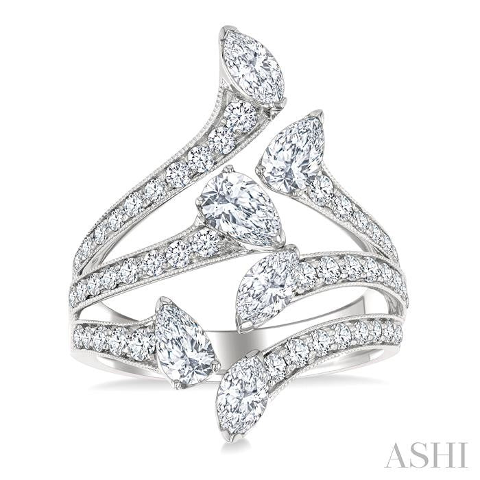 ASHI Mixed Shape Diamond Fashion Open Ring 369L0PPFGWG-2.25
