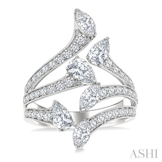 ASHI Mixed Shape Diamond Fashion Open Ring 369L0PPFGWG-2.25