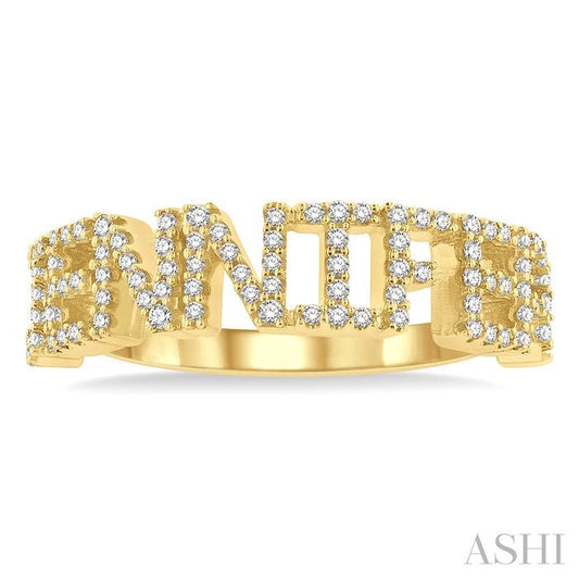 ASHI Block 'JENNIFER' Diamond Name Ring 369M5PPTSYG