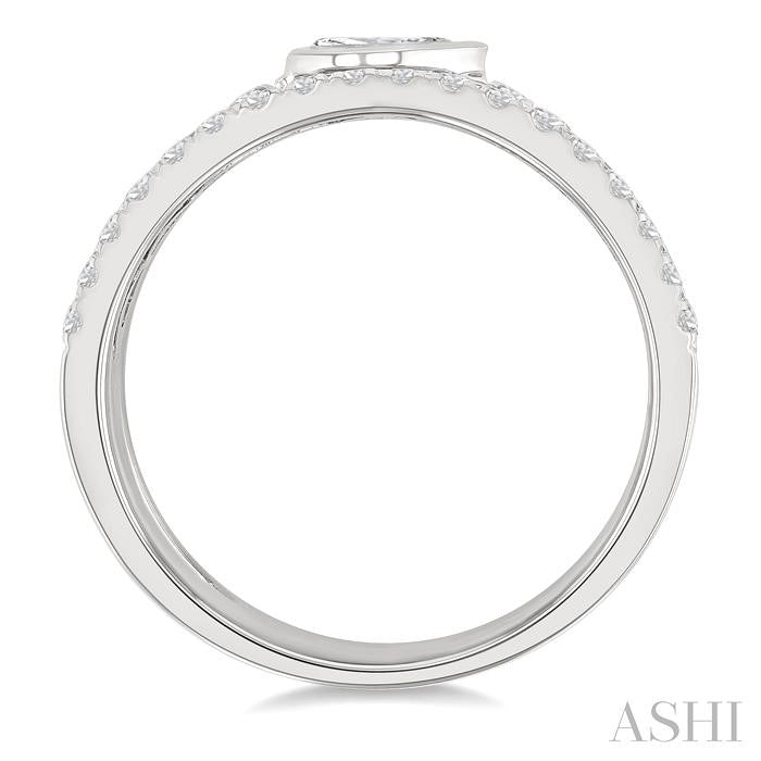 ASHI Pear Shape Bezel Diamond Fashion Open Ring 369V2PPFGWG