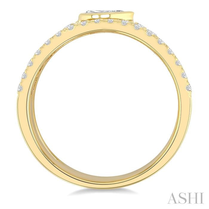 ASHI Pear Shape Bezel Diamond Fashion Open Ring 369V2PPFGYG