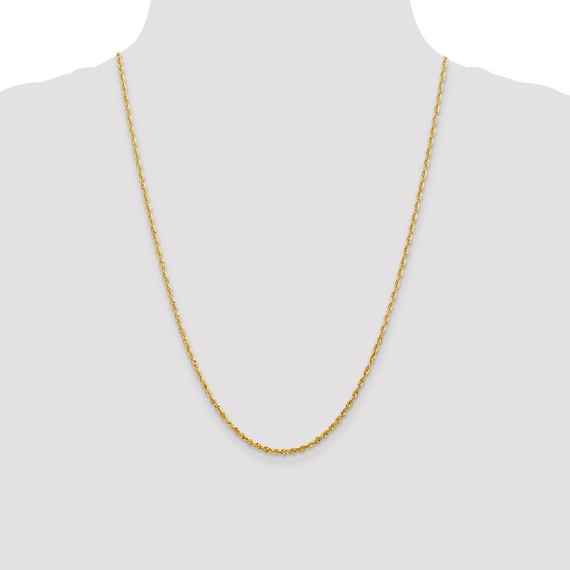 Quality Gold 10k 2.25mm Extra-Light D/C Rope Chain 10EX018