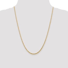 Quality Gold 10k 2.25mm Extra-Light D/C Rope Chain 10EX018