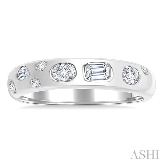 ASHI Mixed Shape Bezel Set Diamond Fashion Band 370G5PPFGWG
