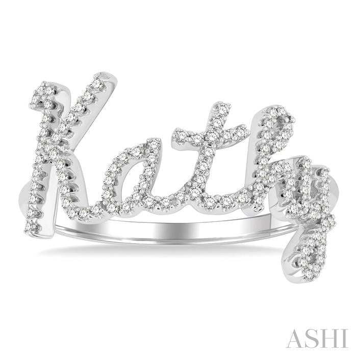 ASHI Script 'Kathy' Diamond Name Ring 370P5PPTSWG