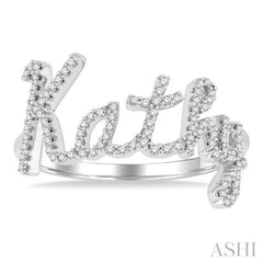 ASHI Script 'Kathy' Diamond Name Ring 370P5PPTSWG