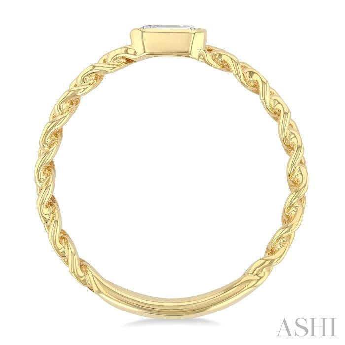 ASHI Emerald Shape Bezel Curb Diamond Fashion Ring 370X7PPFGYG-OC