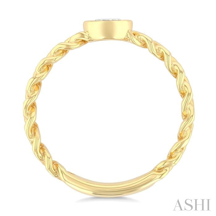 ASHI Oval Shape Bezel Curb Diamond Fashion Ring 370X7PPFGYG-OV