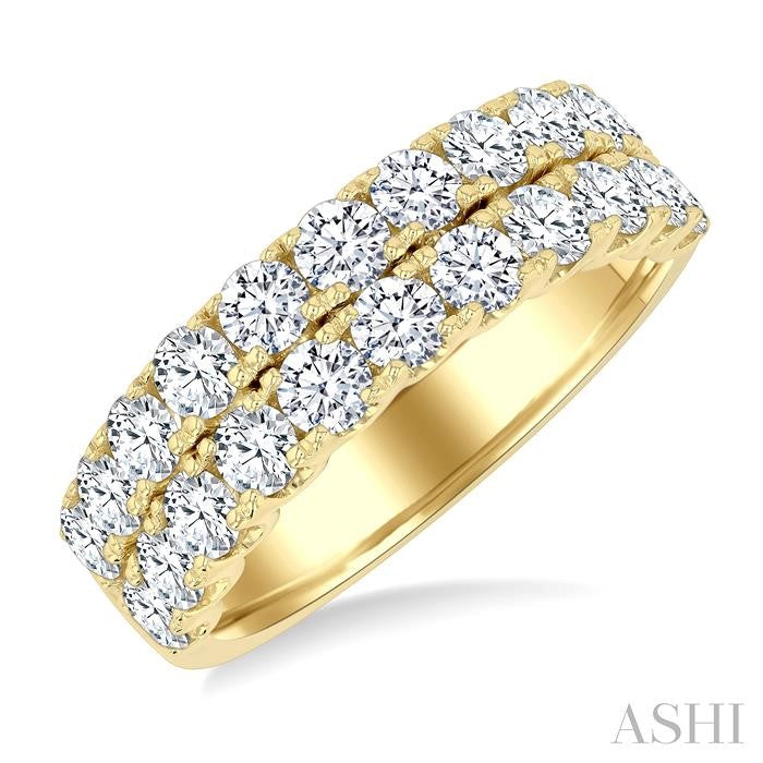 ASHI Two Row Diamond Wedding Band 371G0PPFGYG-2.00