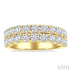 ASHI Two Row Diamond Wedding Band 371G0PPFGYG-2.00